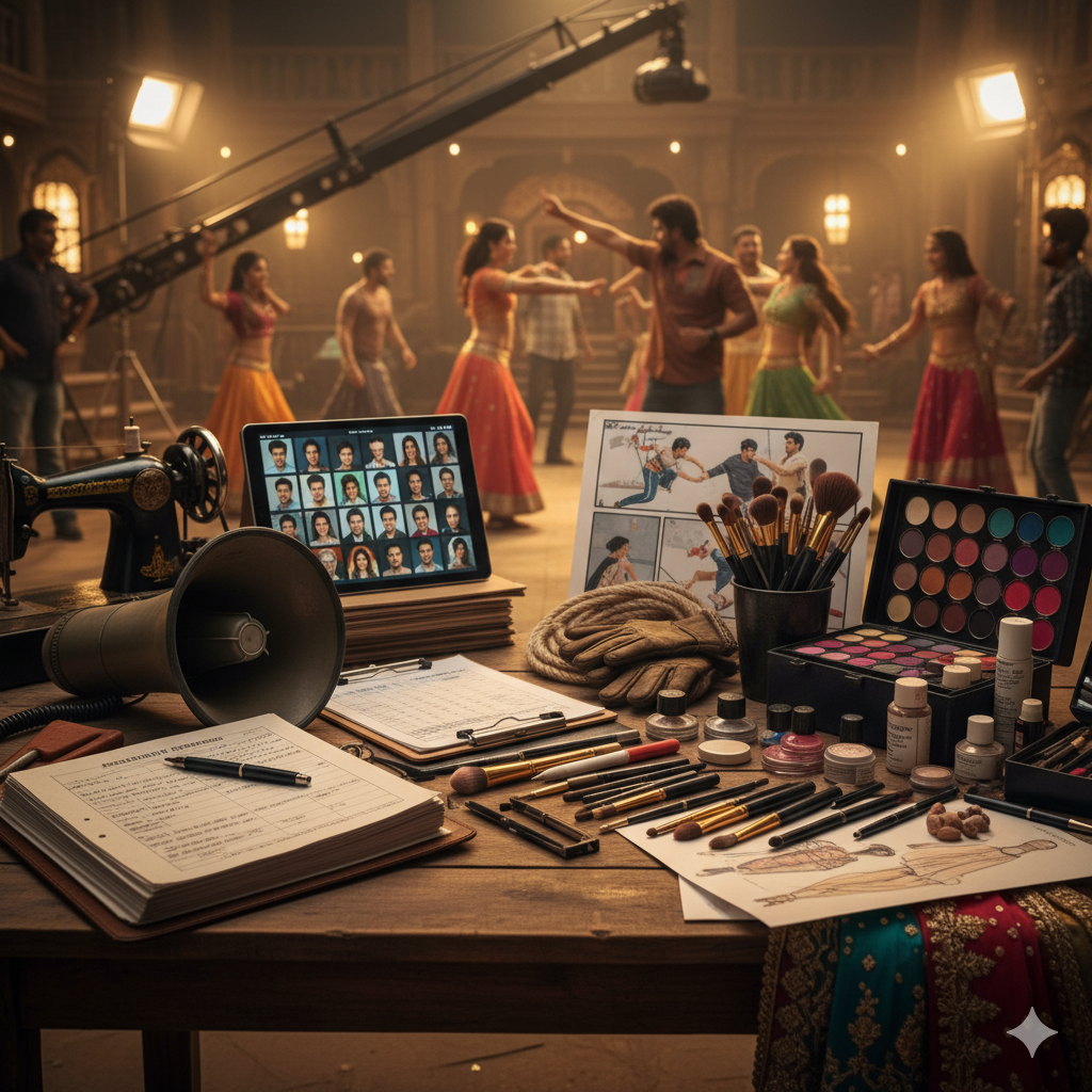 Various film crew roles represented in a single image